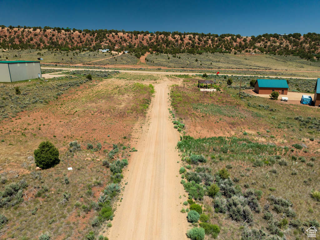 Aerial view of sparsely populated area