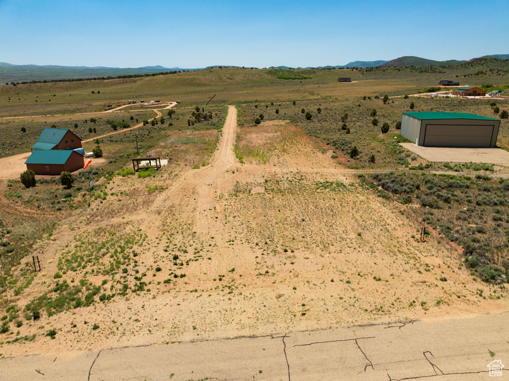 Aerial view of sparsely populated area featuring mountains
