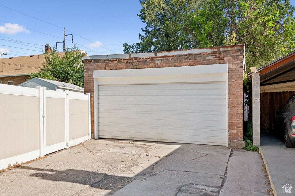 View of garage