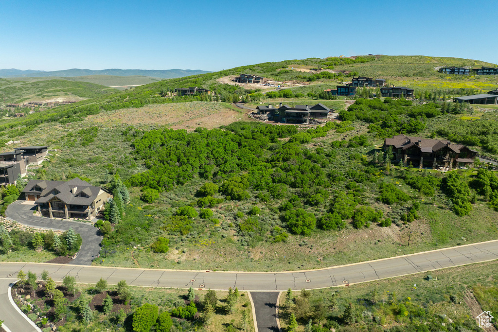 Drone / aerial view of a mountain backdrop