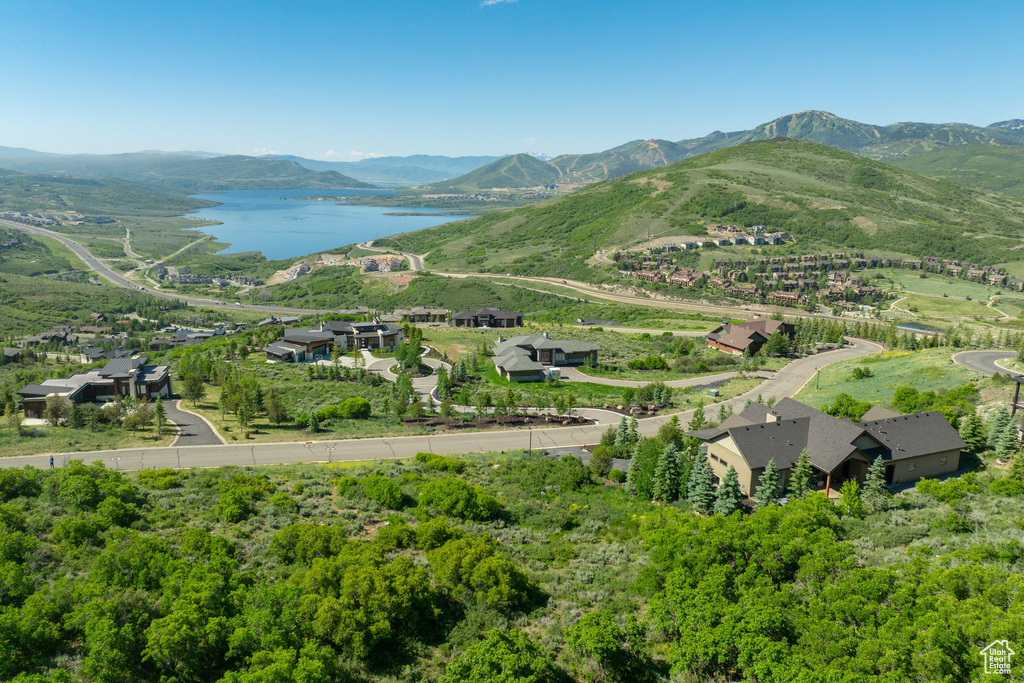 Mountain view featuring a large body of water