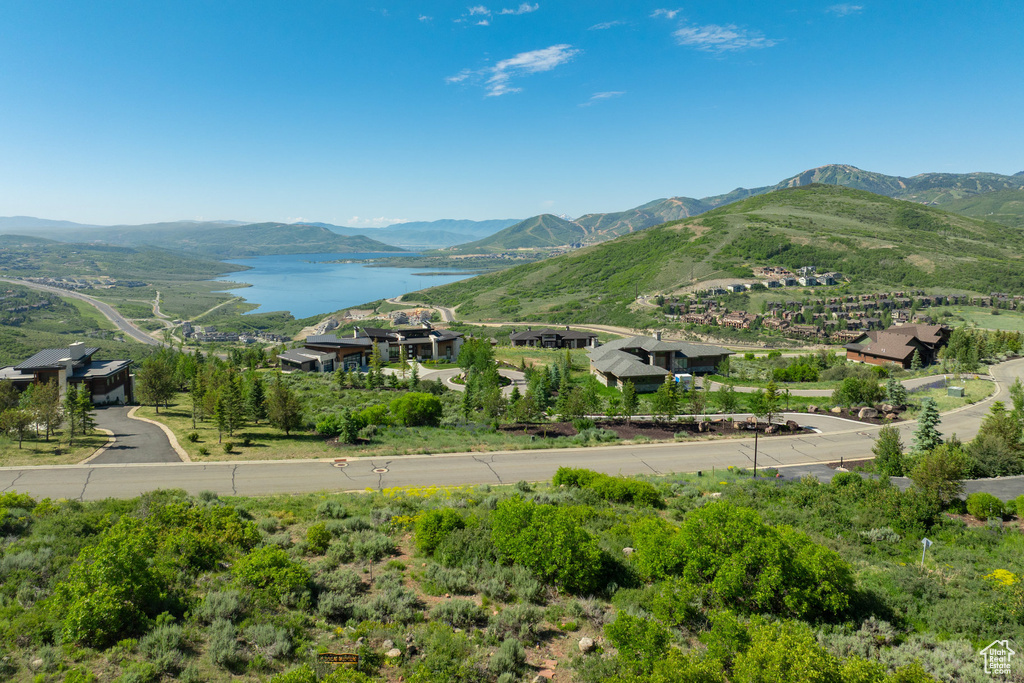 Mountain view with a large body of water