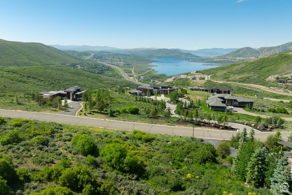 Mountain view featuring a large body of water