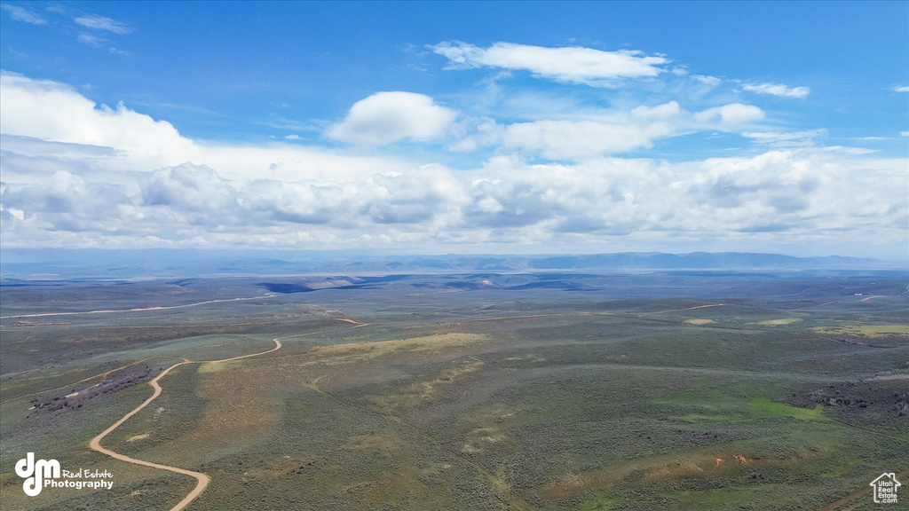 Bird's eye view of a mountain backdrop