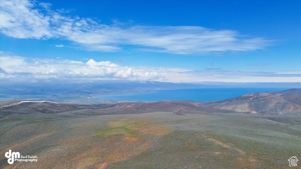 Mountain view featuring a large body of water