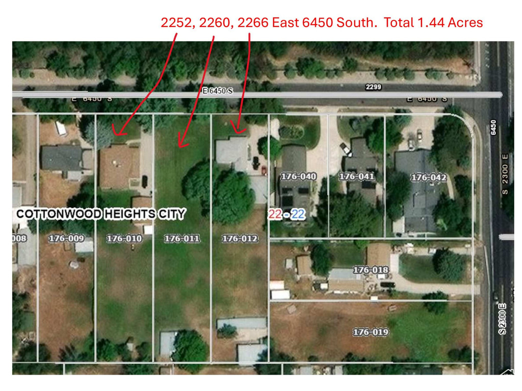 Aerial view of property's location