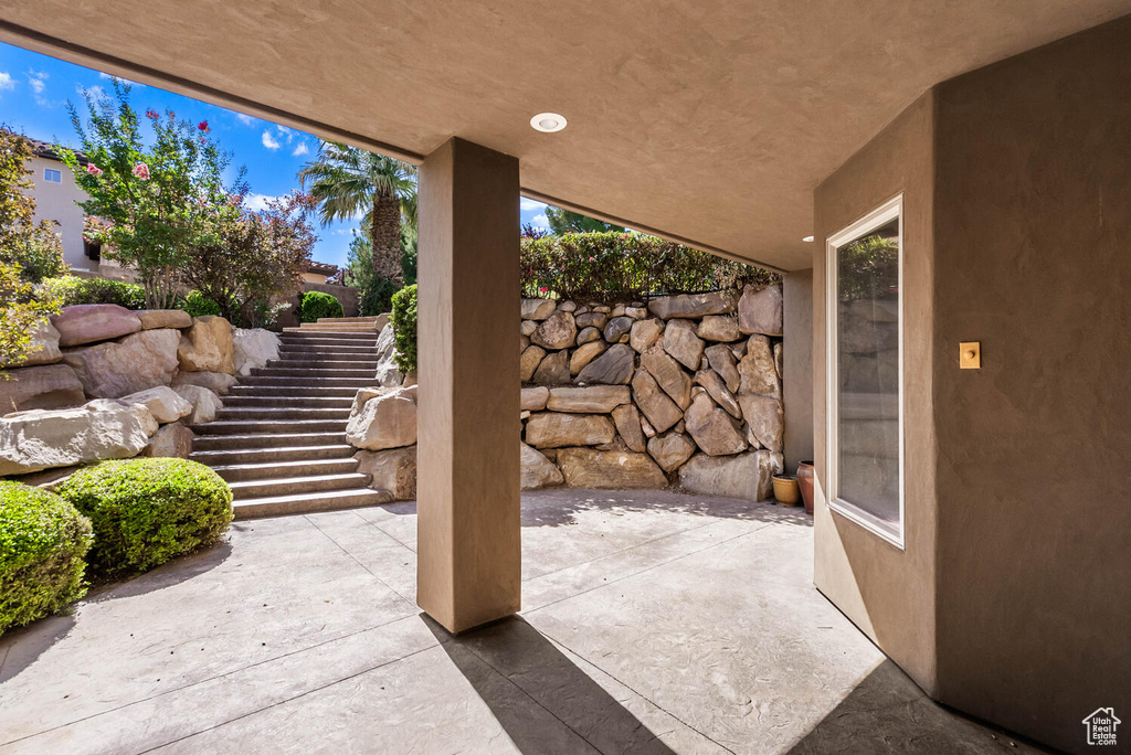 View of patio / terrace with stairway