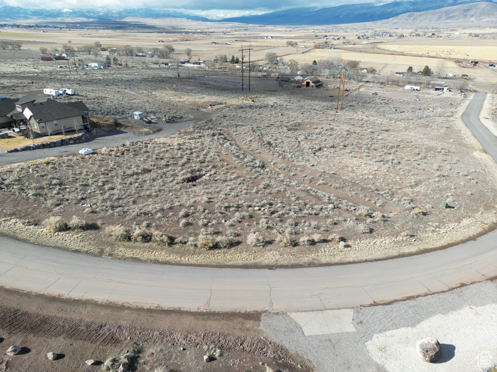 Aerial view of sparsely populated area featuring mountains