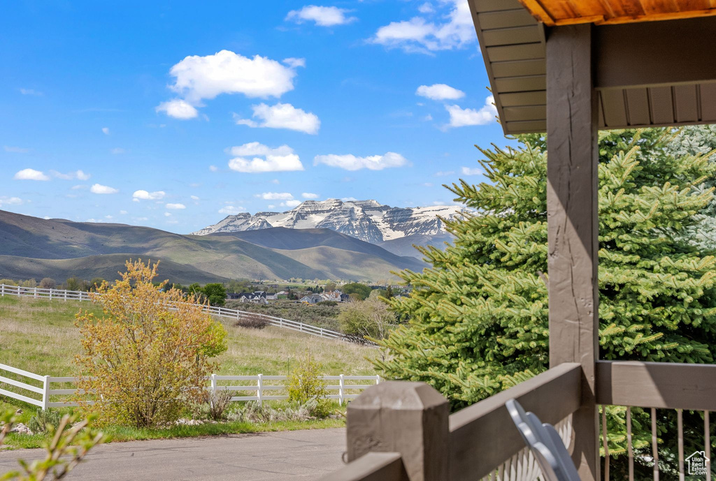 Mountain view with rural landscape