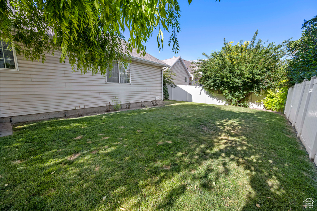 View of fenced backyard