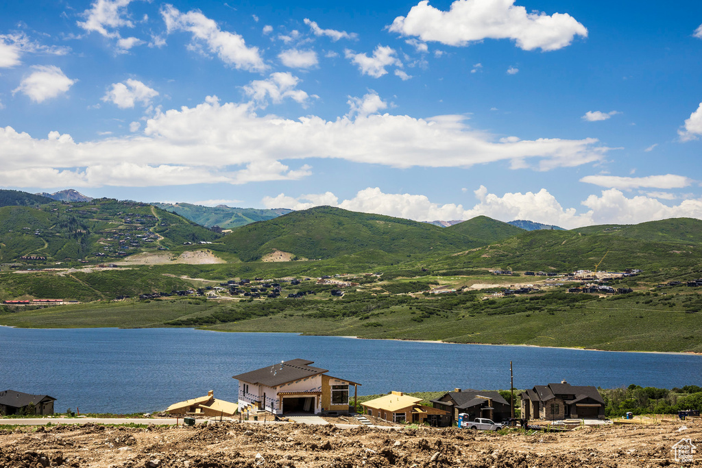 Water view featuring mountains