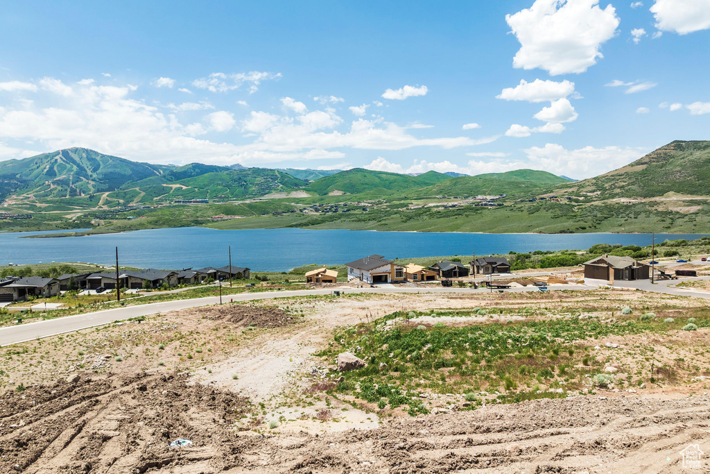 View of mountain background featuring a nearby body of water
