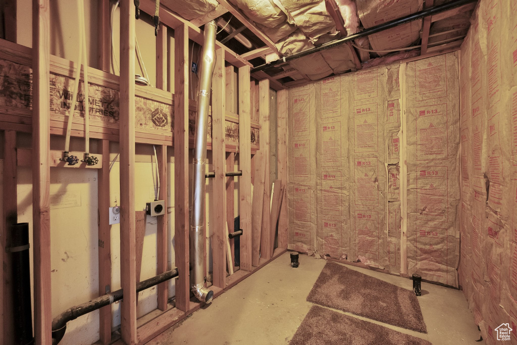 View of unfinished basement