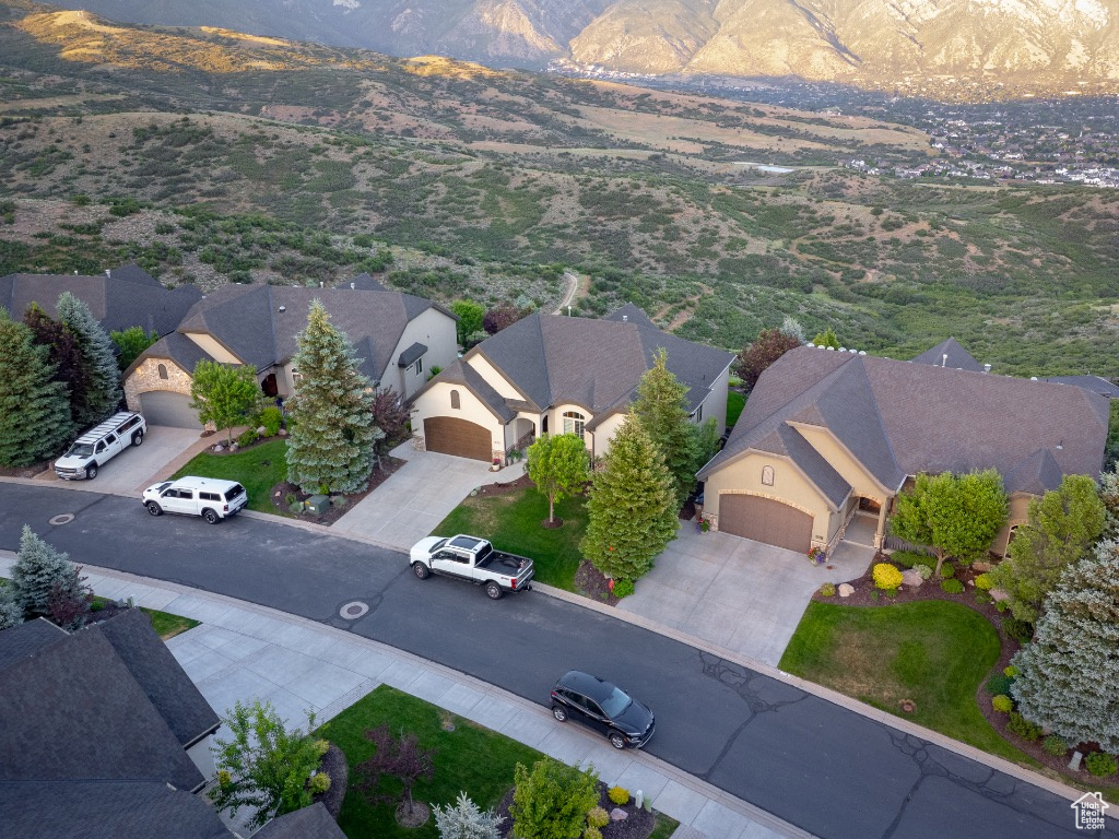 Aerial perspective of suburban area