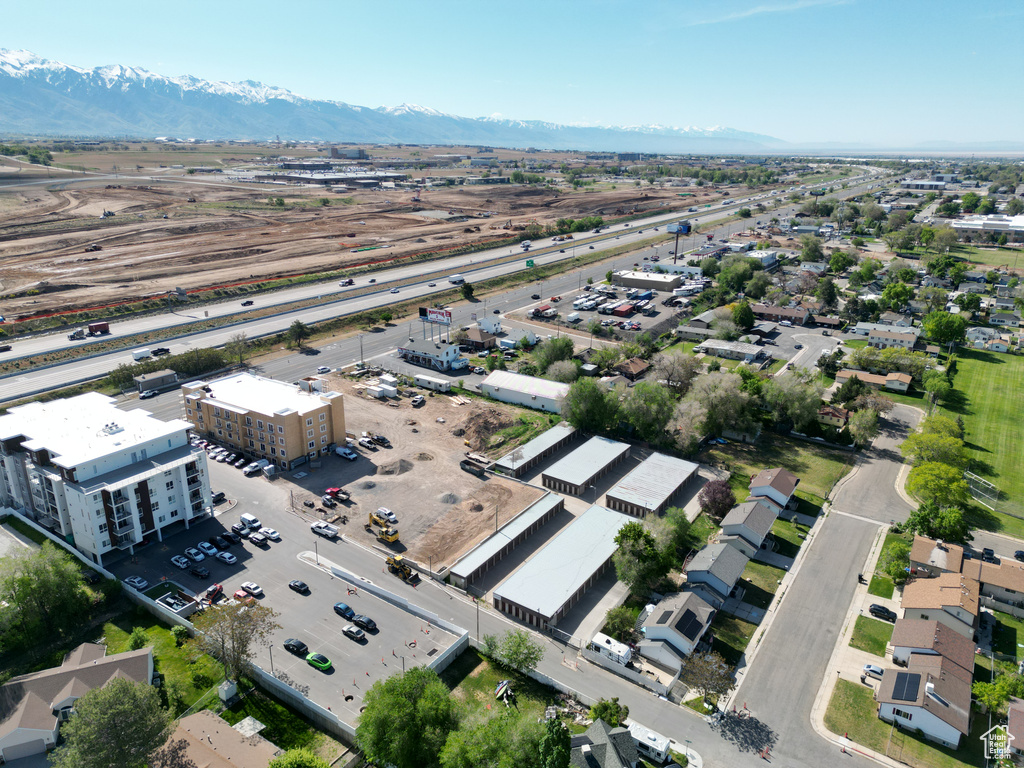 Aerial view of property\'s location with mountains