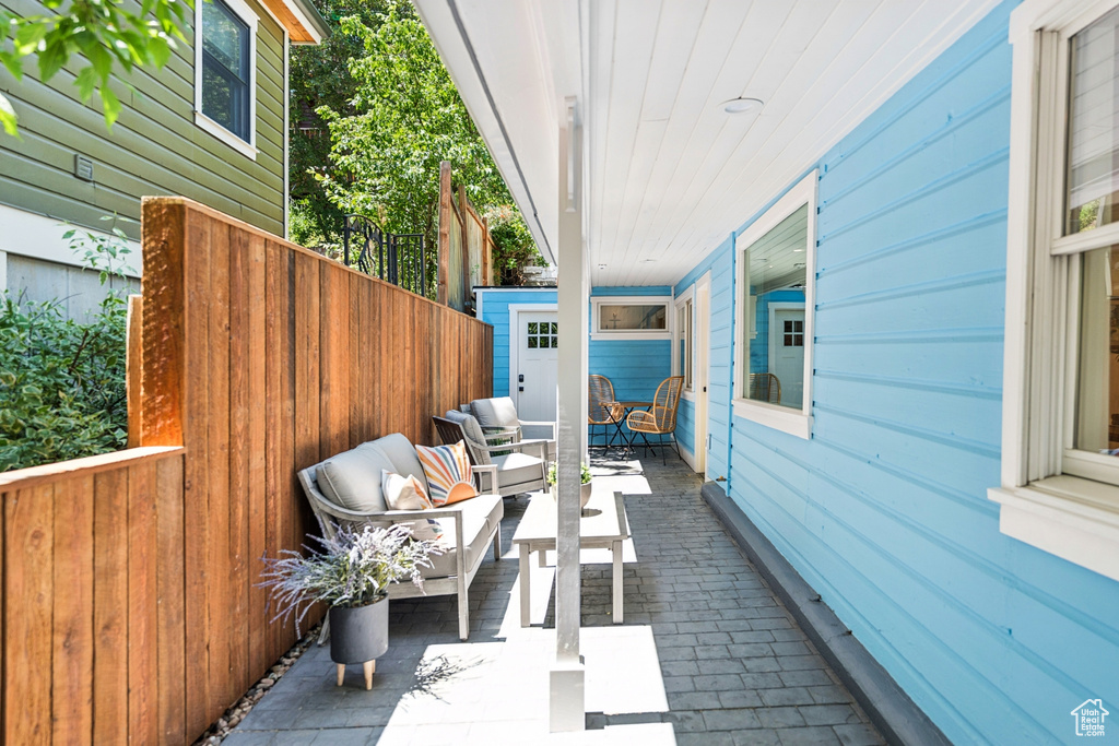 View of patio / terrace with an outdoor living space