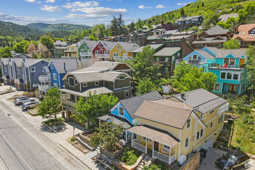 Aerial view of residential area