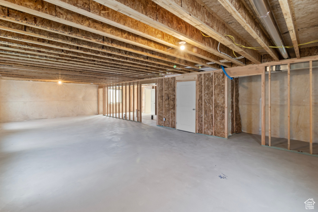 View of unfinished basement