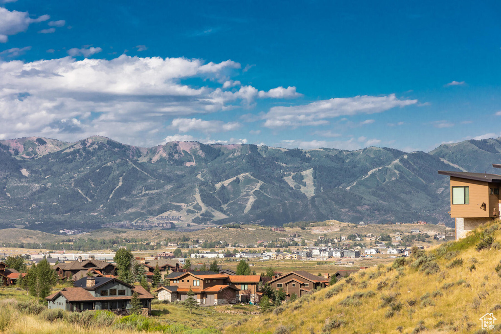 Mountain view featuring nearby suburban area