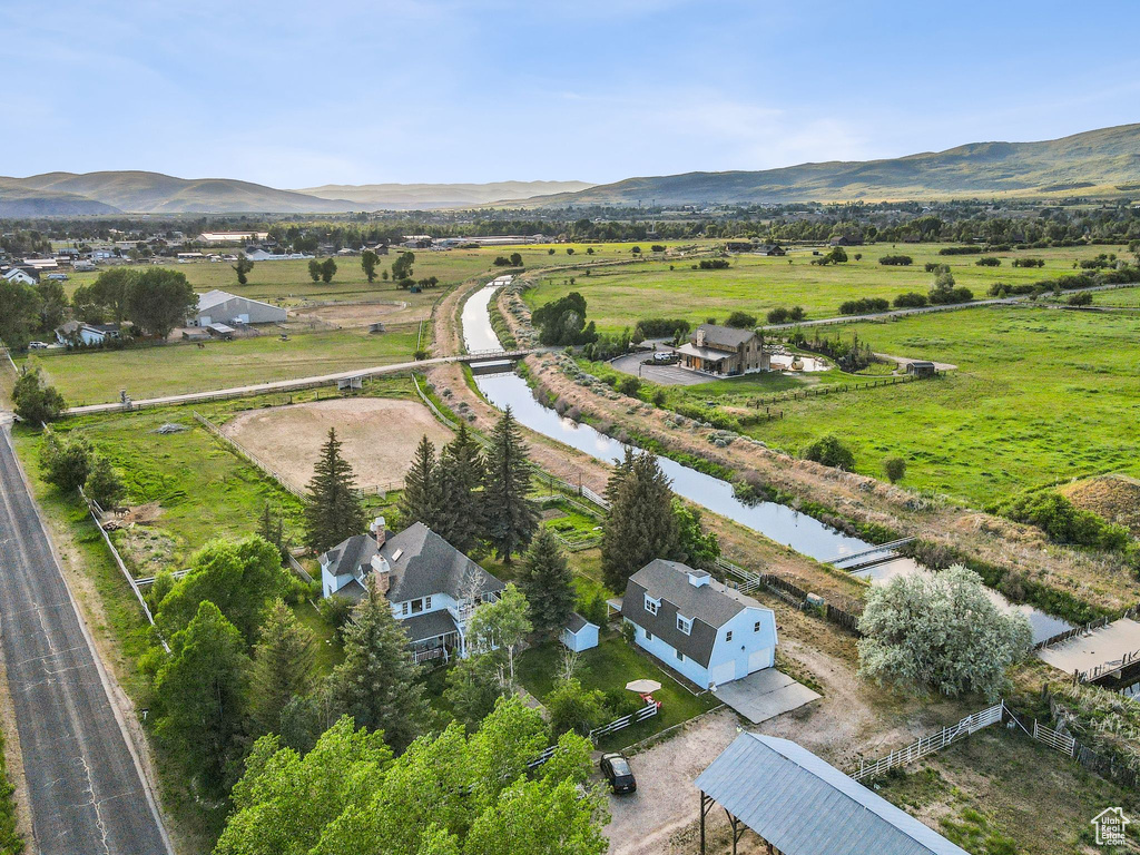 View of rural area with a water and mountain view