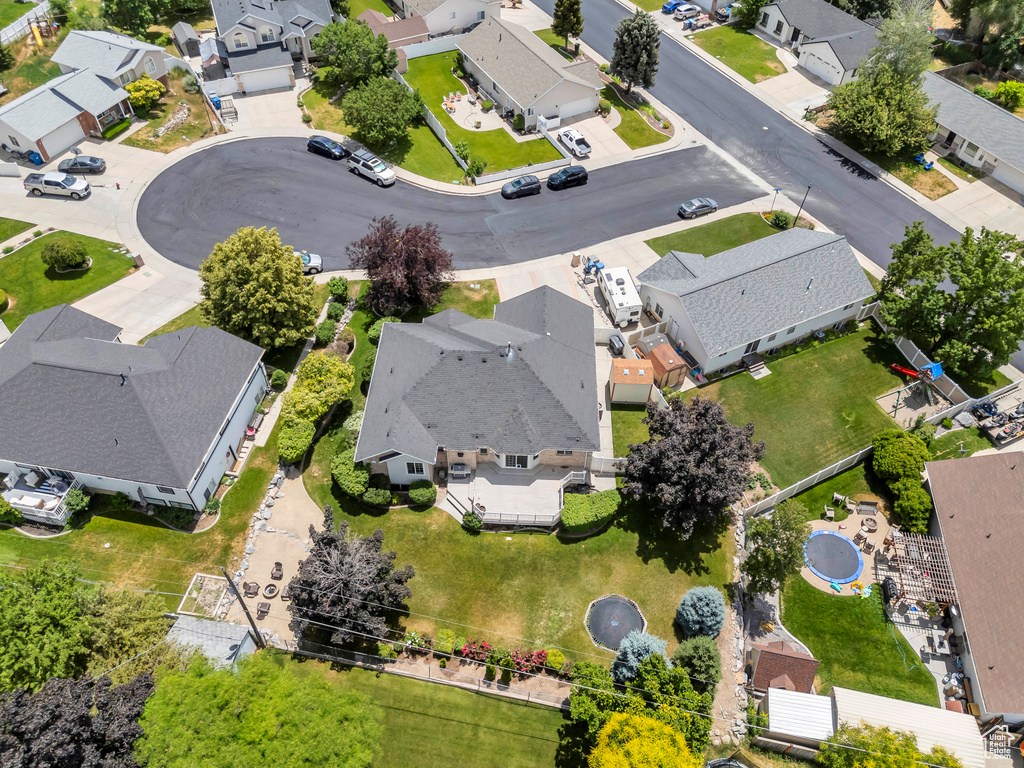 Aerial perspective of suburban area