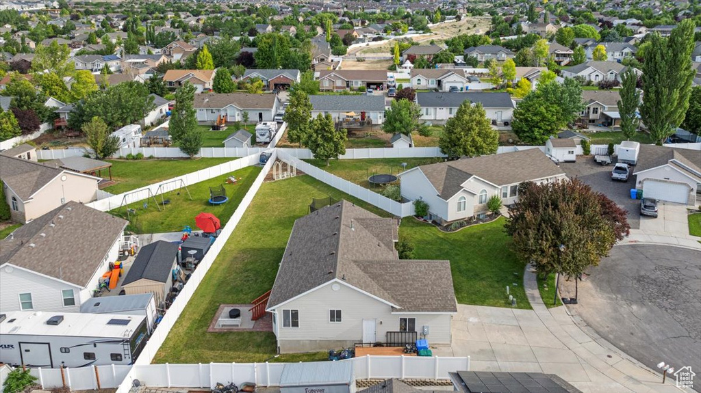 Aerial view of residential area
