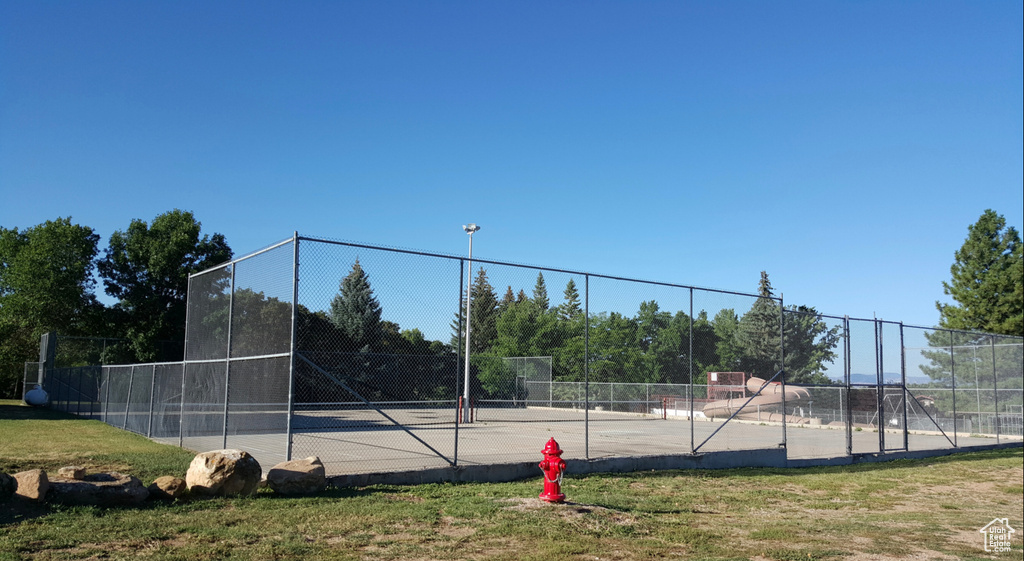 View of tennis court