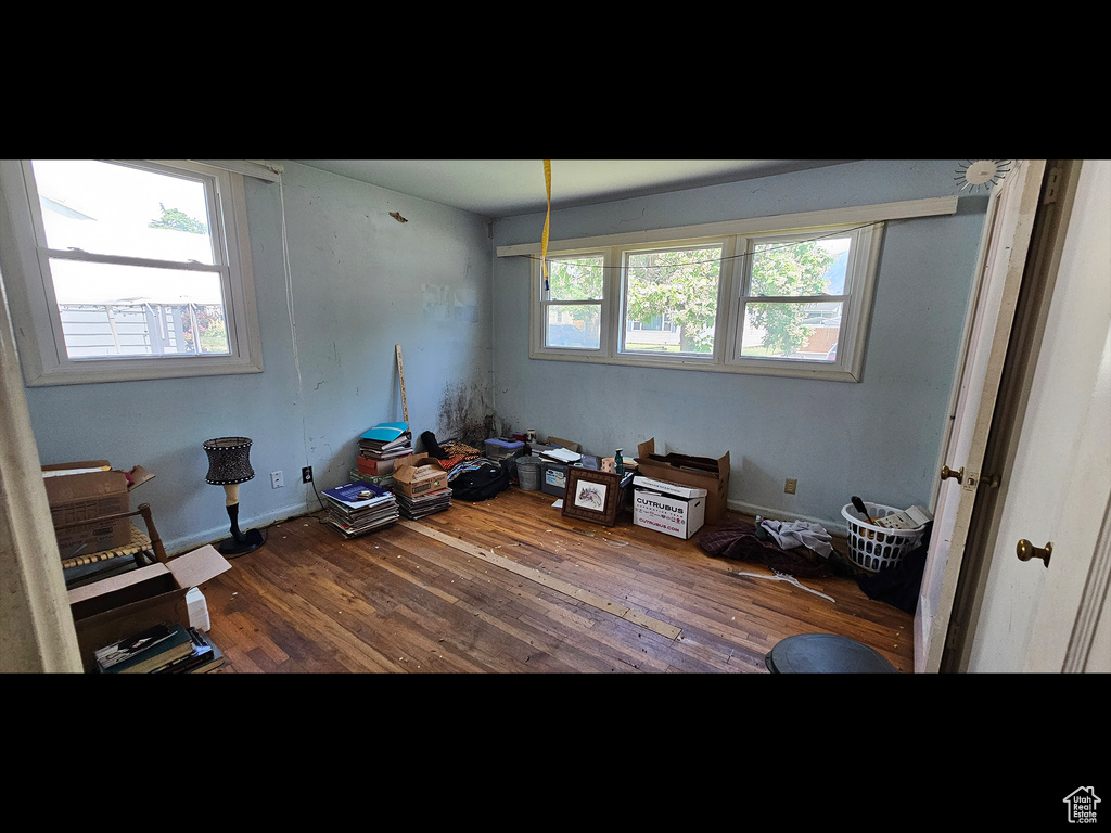 Dining area with wood finished floors