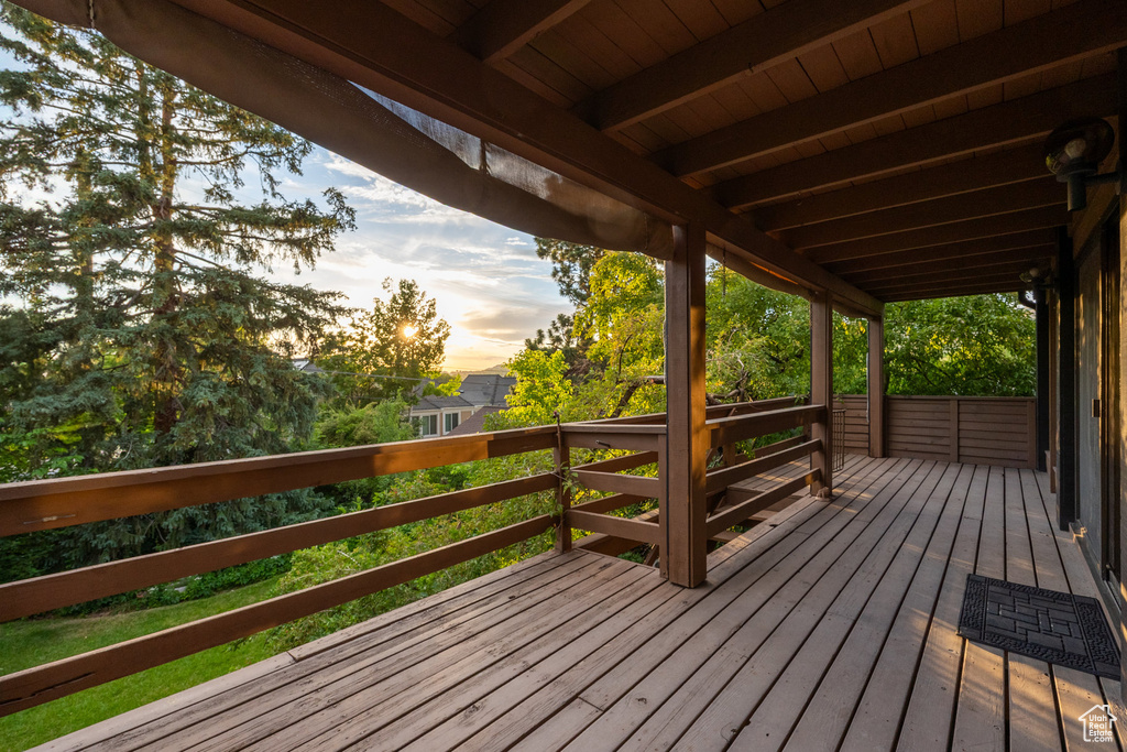 View of wooden deck
