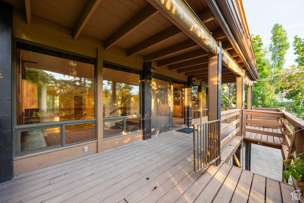 View of wooden deck