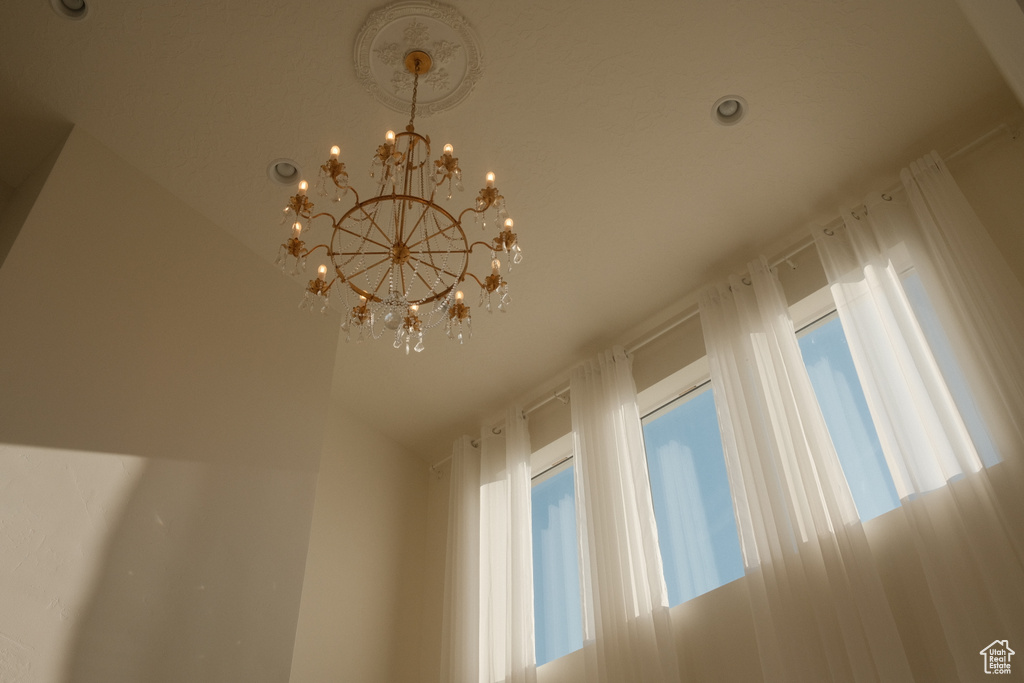 Detailed view of a chandelier