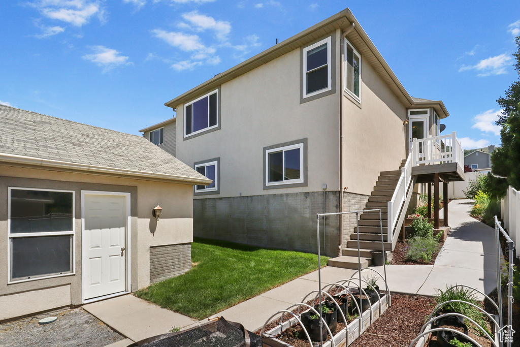 View of yard with stairs