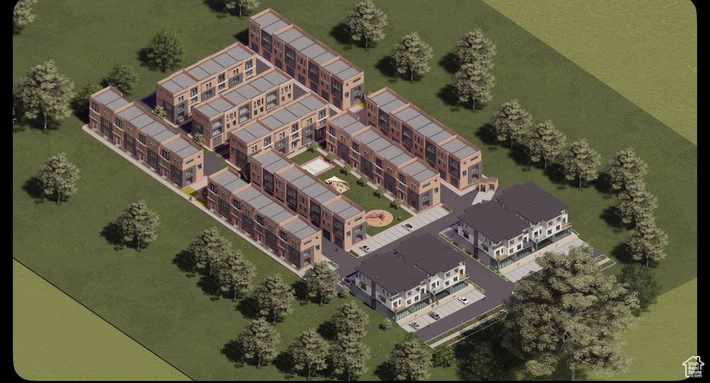 Aerial view of apartment complex