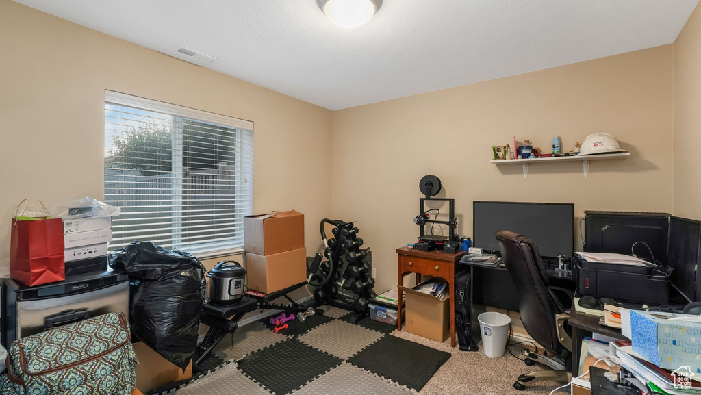 View of carpeted office space