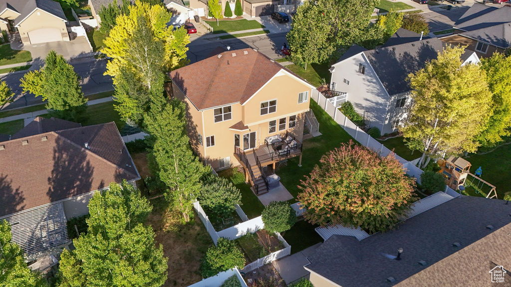 Aerial view of residential area
