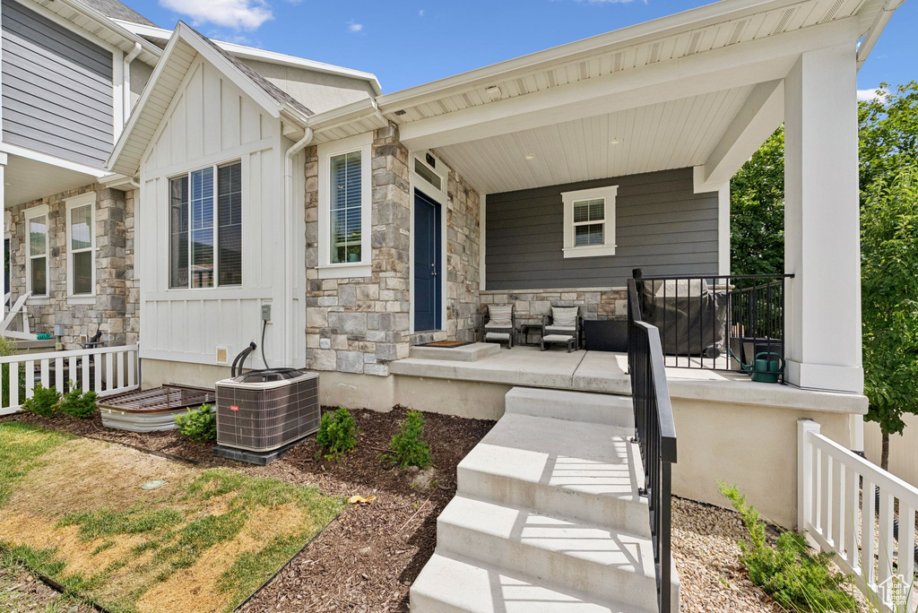 View of covered porch