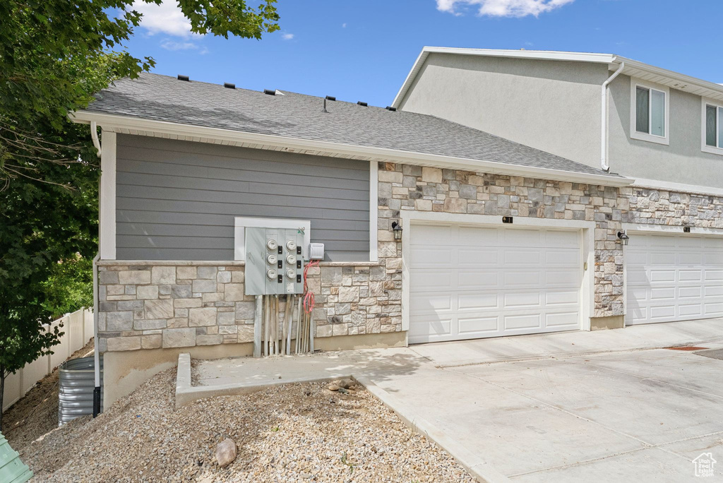 Garage with driveway