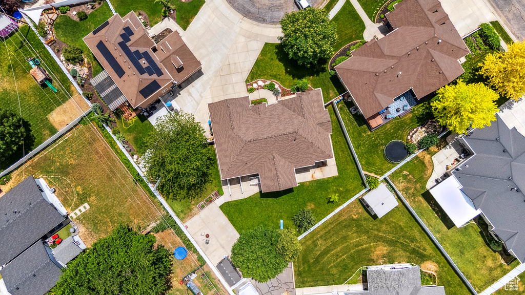 Aerial perspective of suburban area