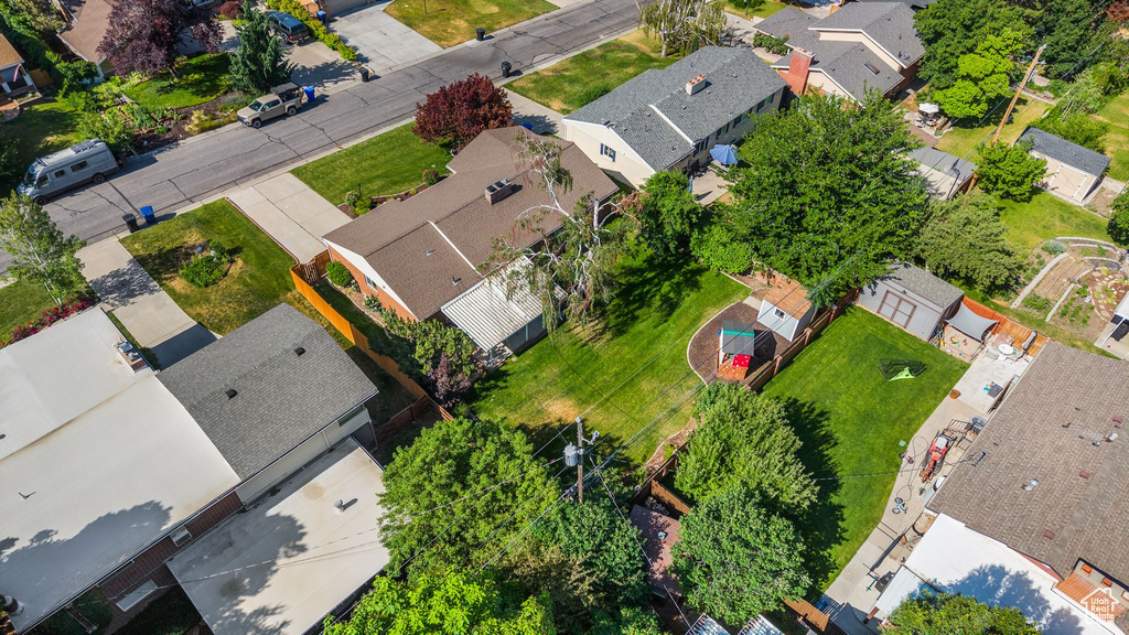 Aerial view of residential area