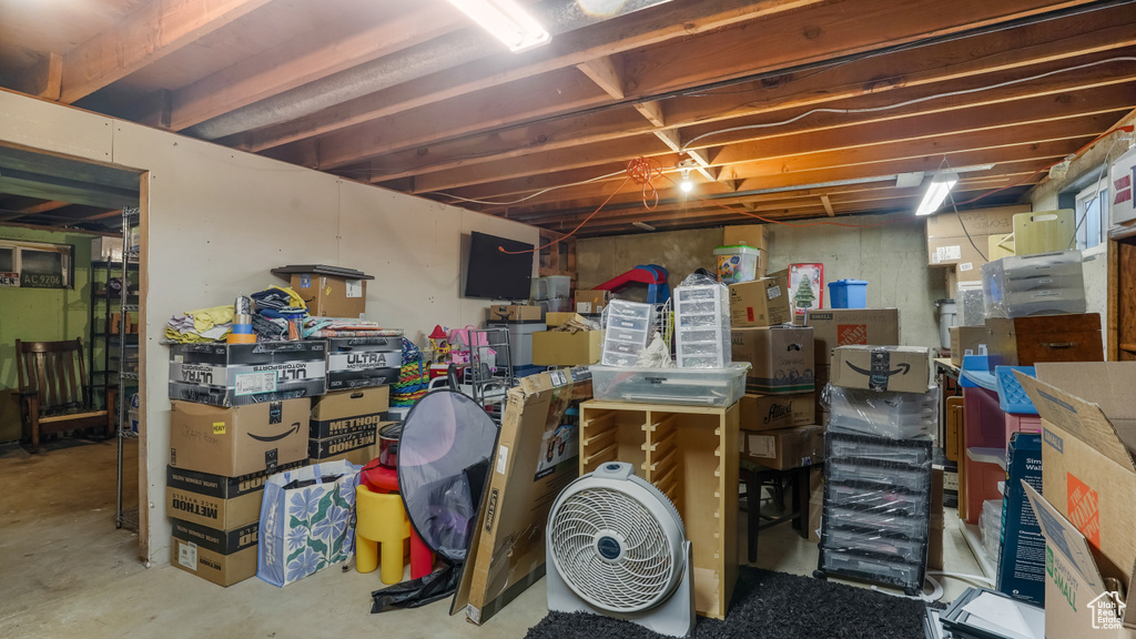 View of unfinished basement