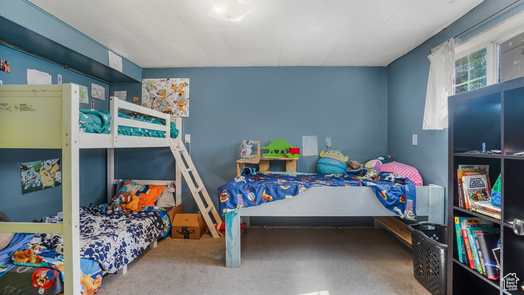 Bedroom featuring carpet