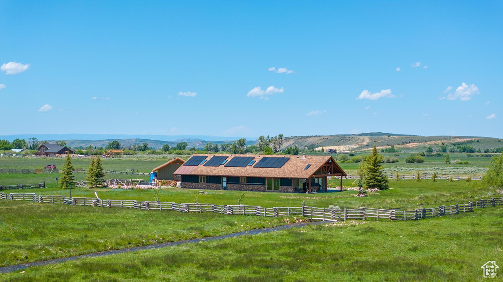 Overview of rural landscape with a pastoral area