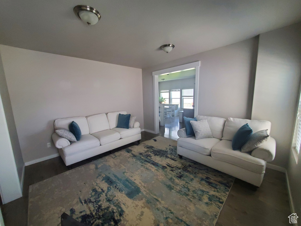 Living room featuring wood finished floors