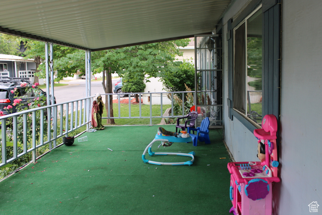View of covered porch