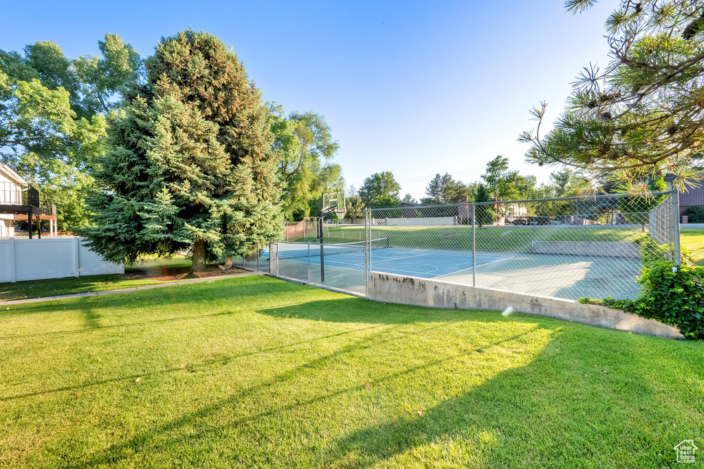 View of tennis court