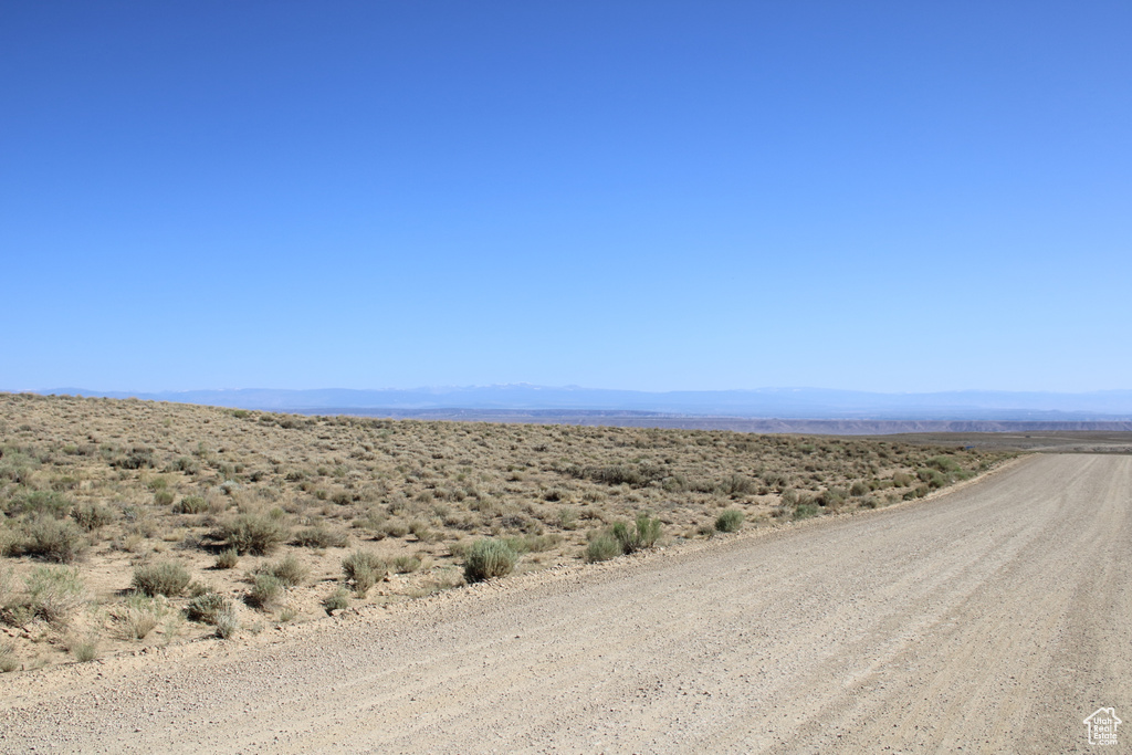 Mountain view with rural landscape and a desert landscape