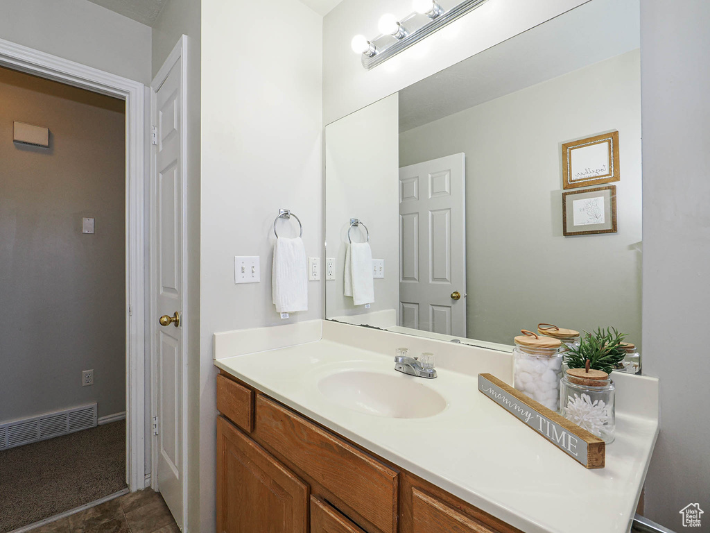 Bathroom featuring vanity