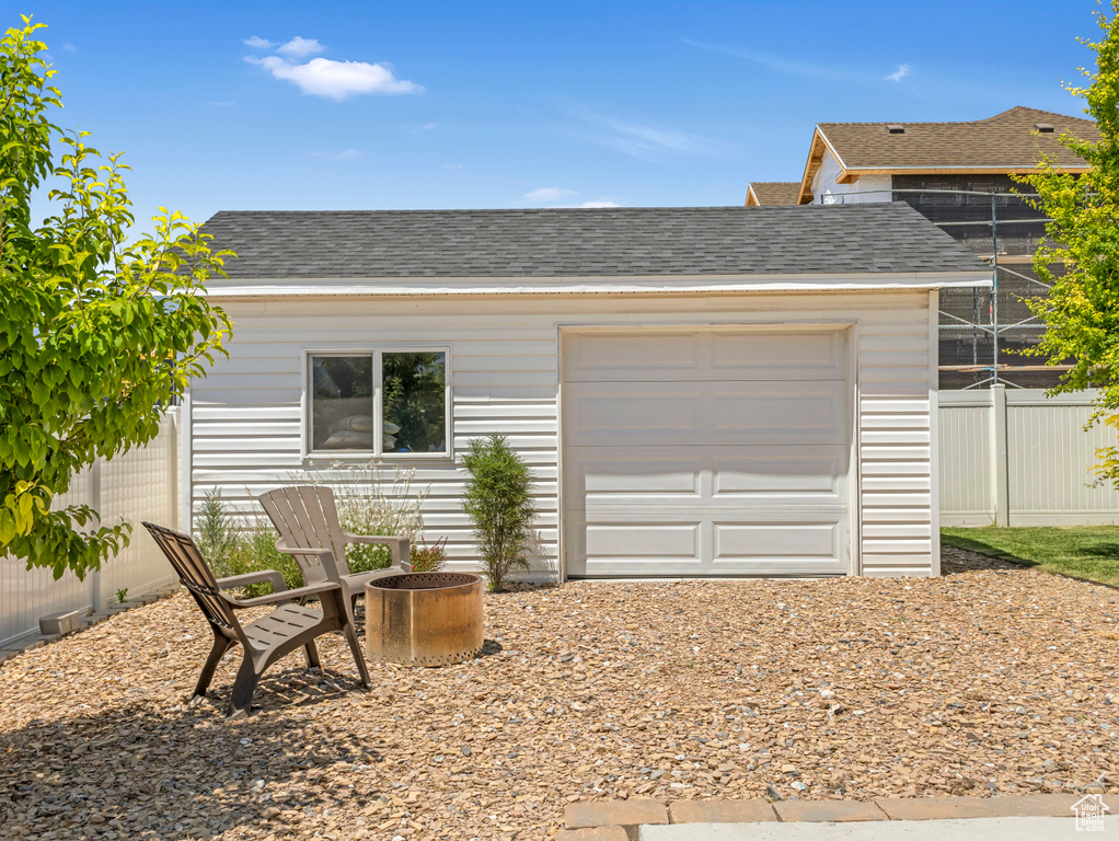 View of garage