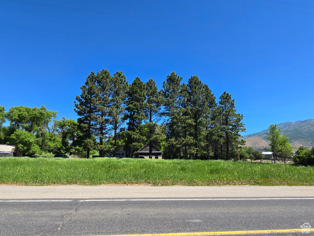 View of asphalt road featuring a mountain view