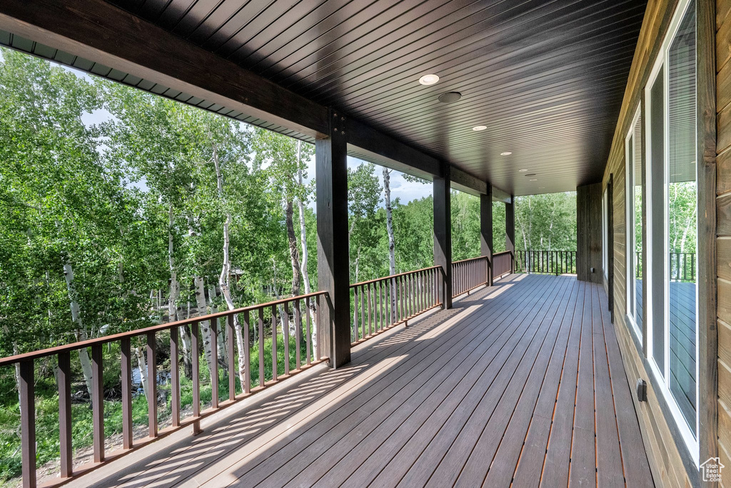 View of wooden deck